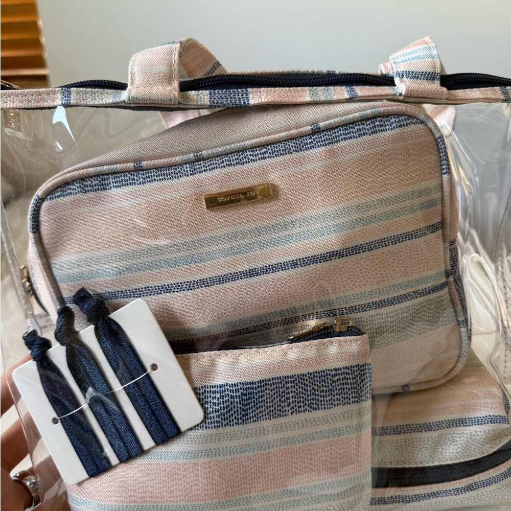 Striped Multi-Color Tote Bag Set - Picture 2 of 3